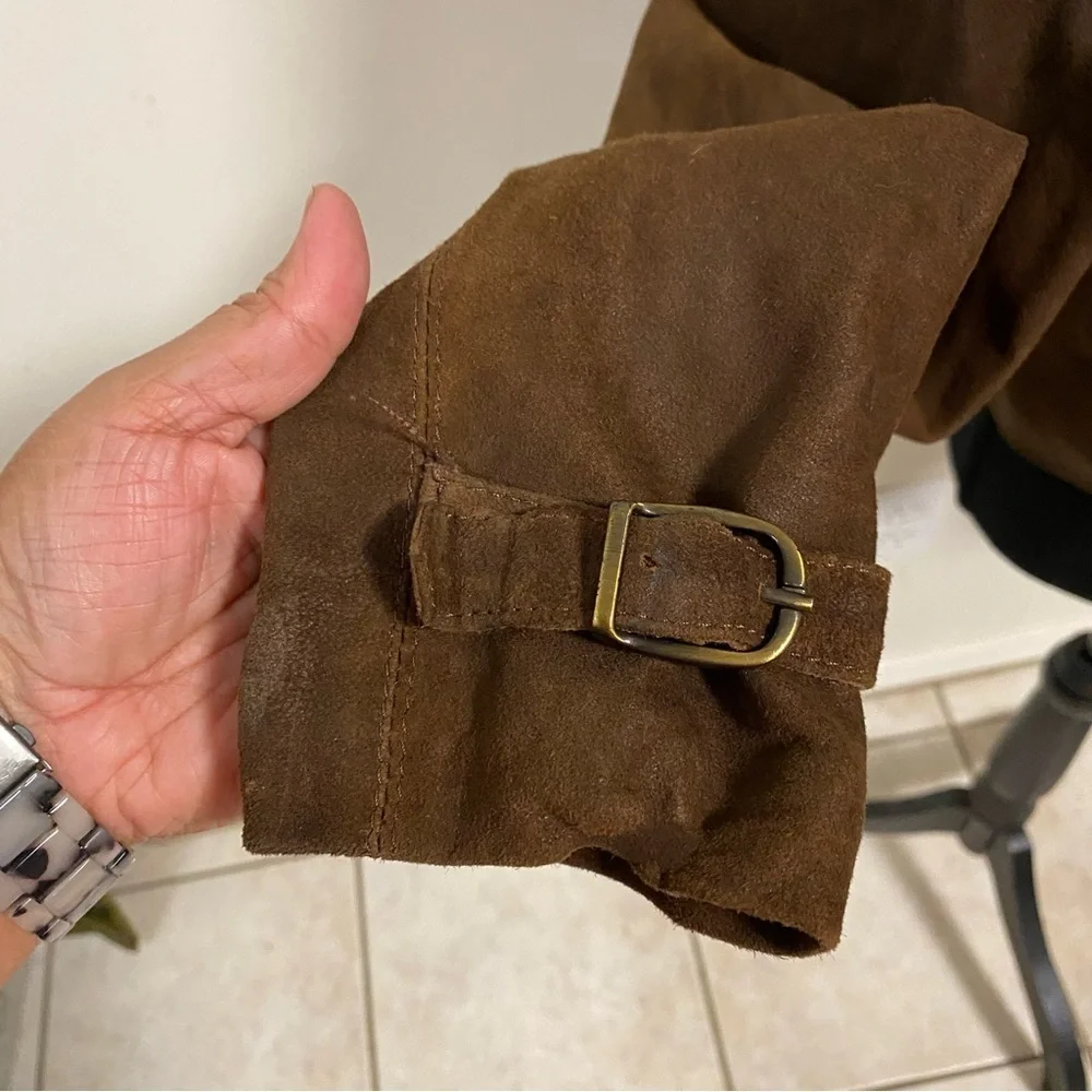 El Bomero Jacket Women’s Size Large Brown Suede Leather Motto Jacket Vintage - Picture 4 of 17